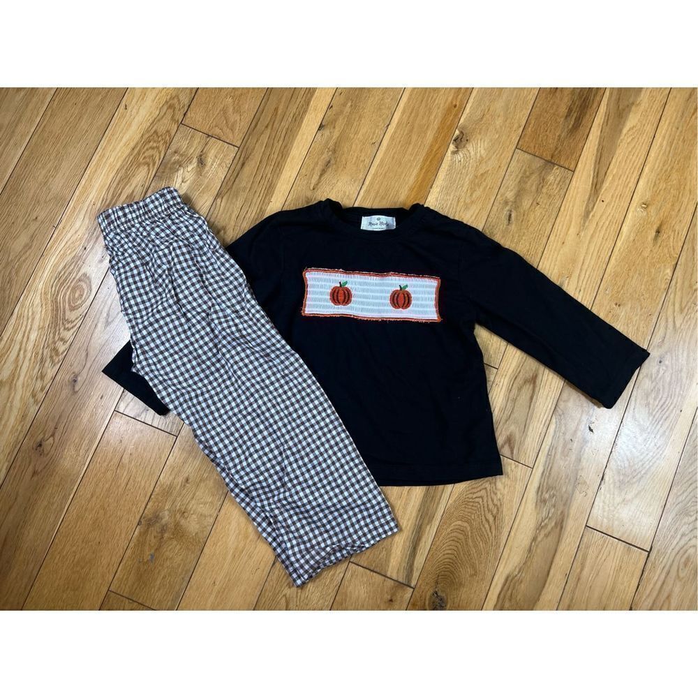 Marie Nicole Boys Smocked Pumpkin Set Size M 2t